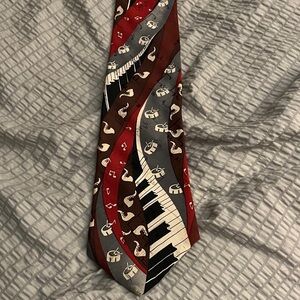 Wembley Red and Gray Musical Tie
